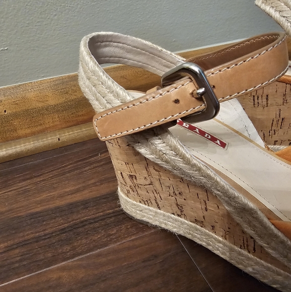 Prada Suede Knot Cork Wedge - Picture 3 of 7